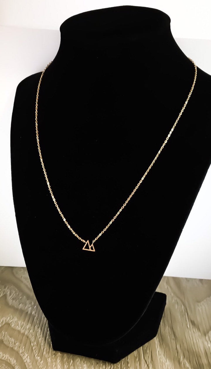Tiny Twin Peaks Mountain Necklace, Minimal Jewelry, Stainless Steel Necklace, Friendship Necklace, Rock Climbing Gift, Gift for Traveler