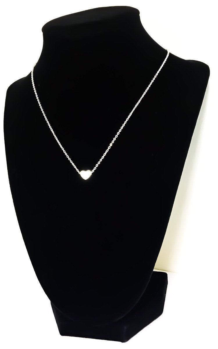 Carte « Le soin des enfants est un travail de cœur », Collier petit cœur, Or rose, Argent, Or