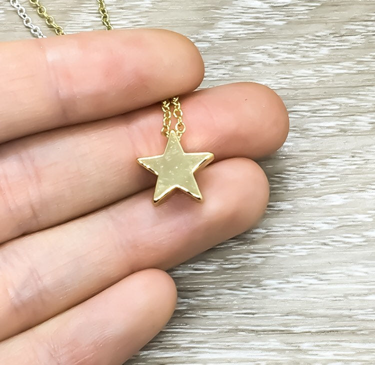 Gold Star Necklace, Celestial Jewelry, Friendship Necklace, Constellation Necklace, BFF Necklace, Dainty Star Jewelry, Girlfriend Gift