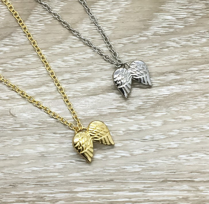 Goodbyes are not Forever, Sympathy Card, Angel Wings Necklace, Infant Loss, Stillborn, Grief Jewelry, Loss of a Mother, Miscarriage Necklace