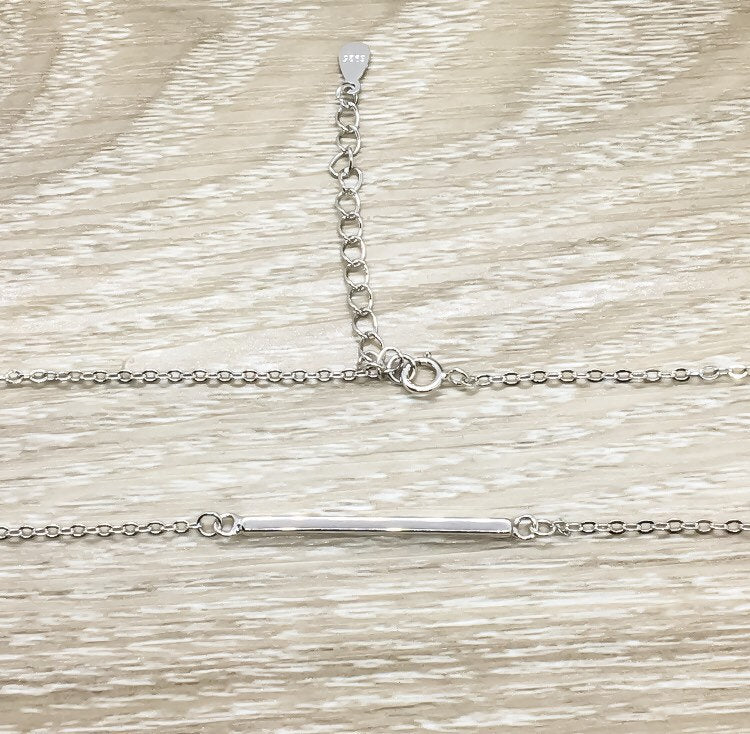 Balance Bar Necklace, Dainty Sterling Silver Jewelry, Layering Necklace, Bridesmaid Gift, Delicate Necklace, Gift for Sister, Friend Gift