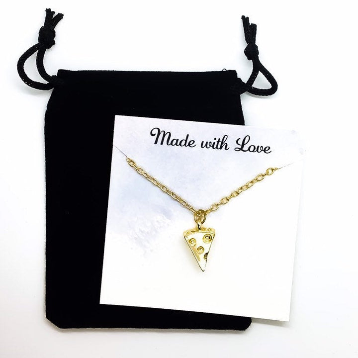 Gold Pizza Slice Necklace, Pizza Lover Gift, Friendship Necklace, Foodie Jewelry, Unique Birthday Gift, Dainty Jewelry, Everyday Necklace