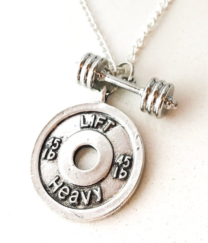 Collier à breloques fitness, Cadeaux haltérophilie, Bijoux fitness, Breloques fitness, Cadeaux bodybuilder, Cadeaux coach sportif, Cadeau de Noël