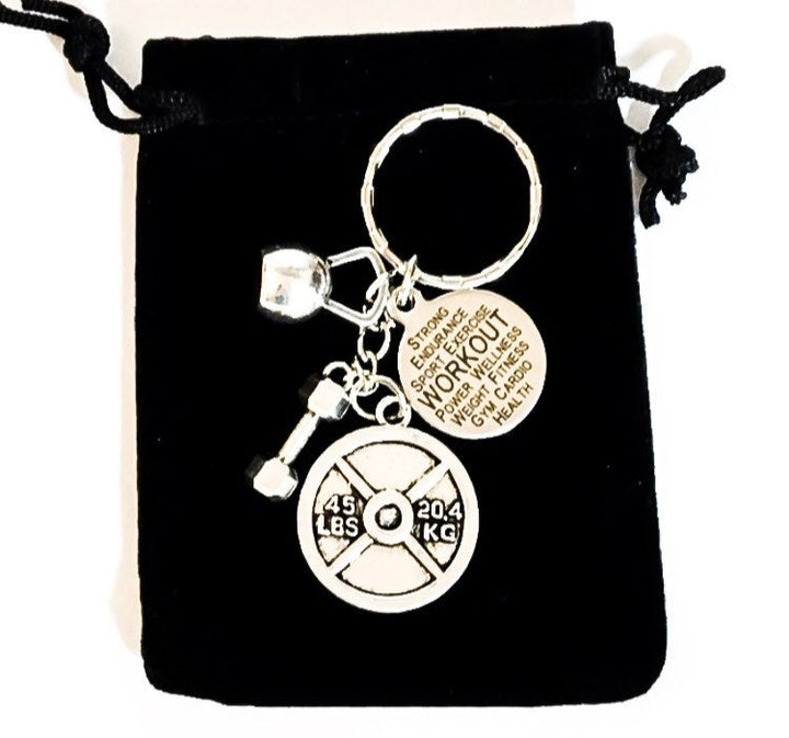 Fitness Motivation Gift, Workout Keychain, Kettlebell Charm, Fitness Keychain, Fitness Charms, Weight Training Gift, Gym Lover Gift