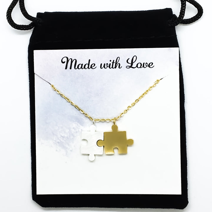 Collier puzzle à double pièce, cadeau de la meilleure amie, cadeau BFF, collier d'amitié, cadeau pour sœur de cœur