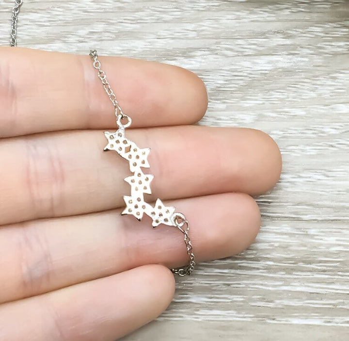 Dainty Silver Studded Stars Necklace, Silver Constellation Necklace, Minimalist Gifts for Her, Dainty Jewelry, Modern Elegant Jewelry, Gifts