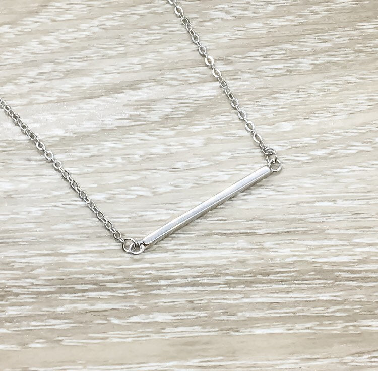 Balance Bar Necklace, Dainty Sterling Silver Jewelry, Layering Necklace, Bridesmaid Gift, Delicate Necklace, Gift for Sister, Friend Gift