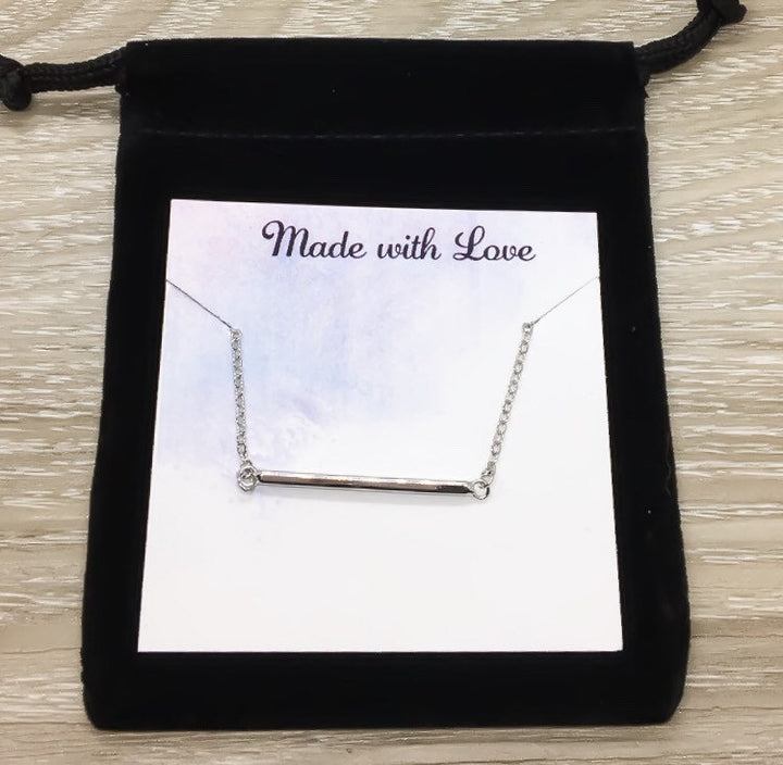 Balance Bar Necklace, Dainty Sterling Silver Jewelry, Layering Necklace, Bridesmaid Gift, Delicate Necklace, Gift for Sister, Friend Gift