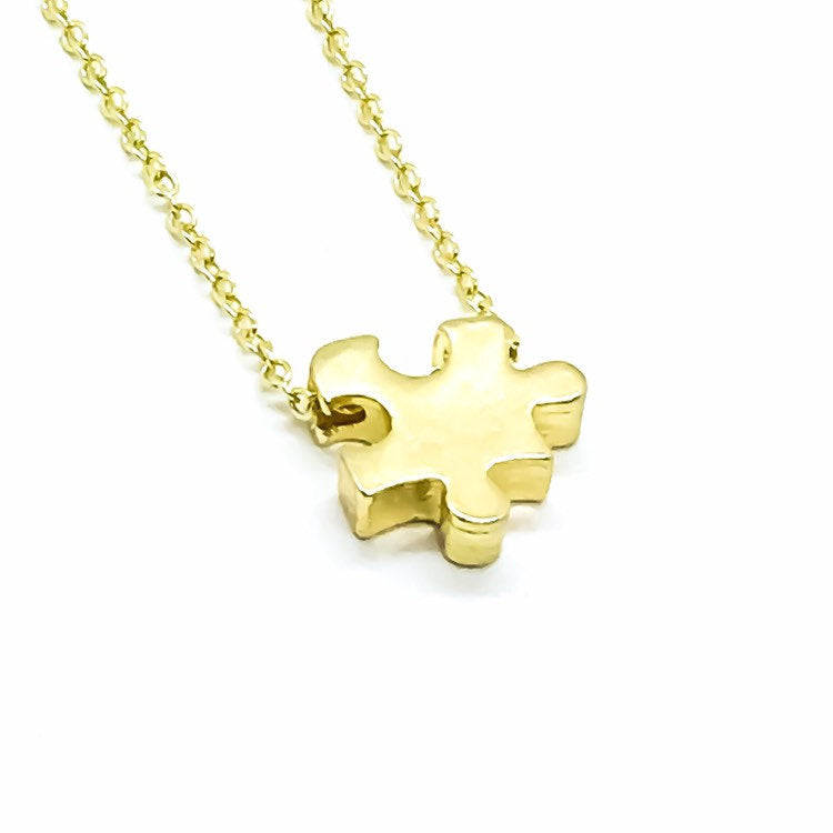 Autism Awareness Gift, Rose Gold Puzzle Necklace, Someone I Love..., Autism Parent Gift, Silver Puzzle Jewelry, Jigsaw Puzzle Gift