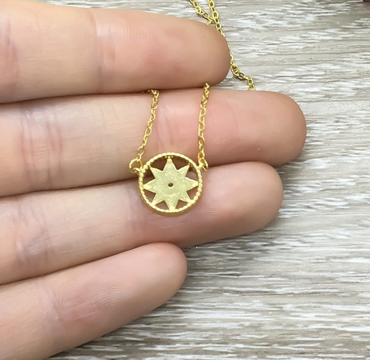 Lost Without You, You Are My Compass Card, Gold Compass Necklace, Sterling Silver
