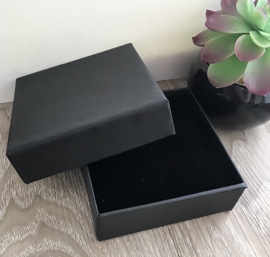 Add On Gift Box, Black Jewelry Box, Personalized Gifts, Minimalist Jewelry, Personalized Jewelry, Square Shaped Box, 10X10X3.5cm