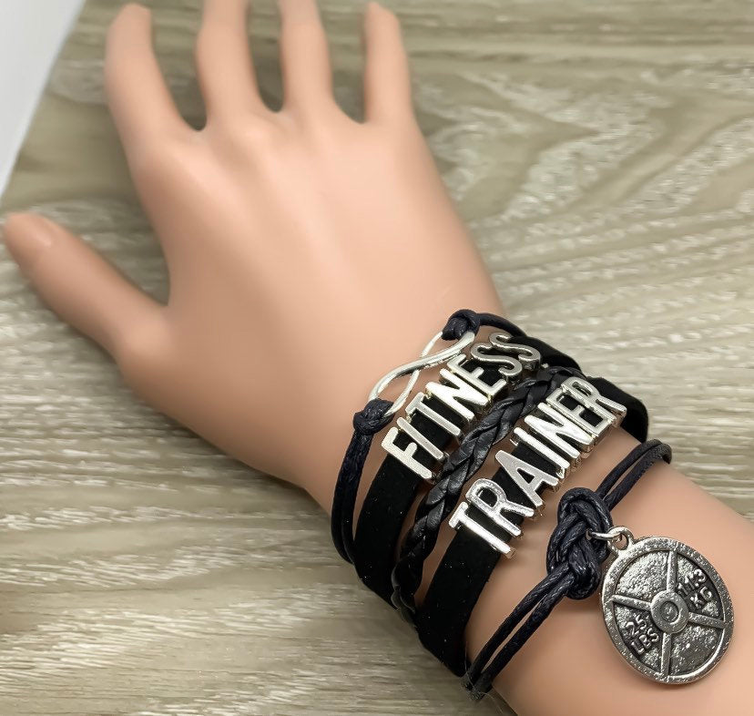 Bracelet à breloques pour coach sportif, Cadeaux fitness, Cadeau pour coach personnel, Cadeau de remerciement, Cadeaux pour elle, Petits cadeaux de Noël