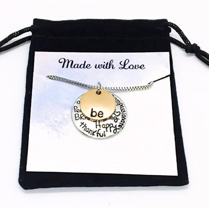 Collier « Sois heureuse », Bijou inspirant, Collier avec pendentif citation, Cadeau pour une fille, Cadeau pour ses 18 ans, Cadeau de maman, Cadeau pour une étudiante