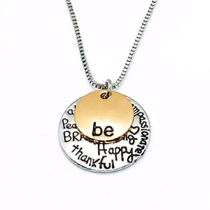 Collier « Sois heureuse », Bijou inspirant, Collier avec pendentif citation, Cadeau pour une fille, Cadeau pour ses 18 ans, Cadeau de maman, Cadeau pour une étudiante