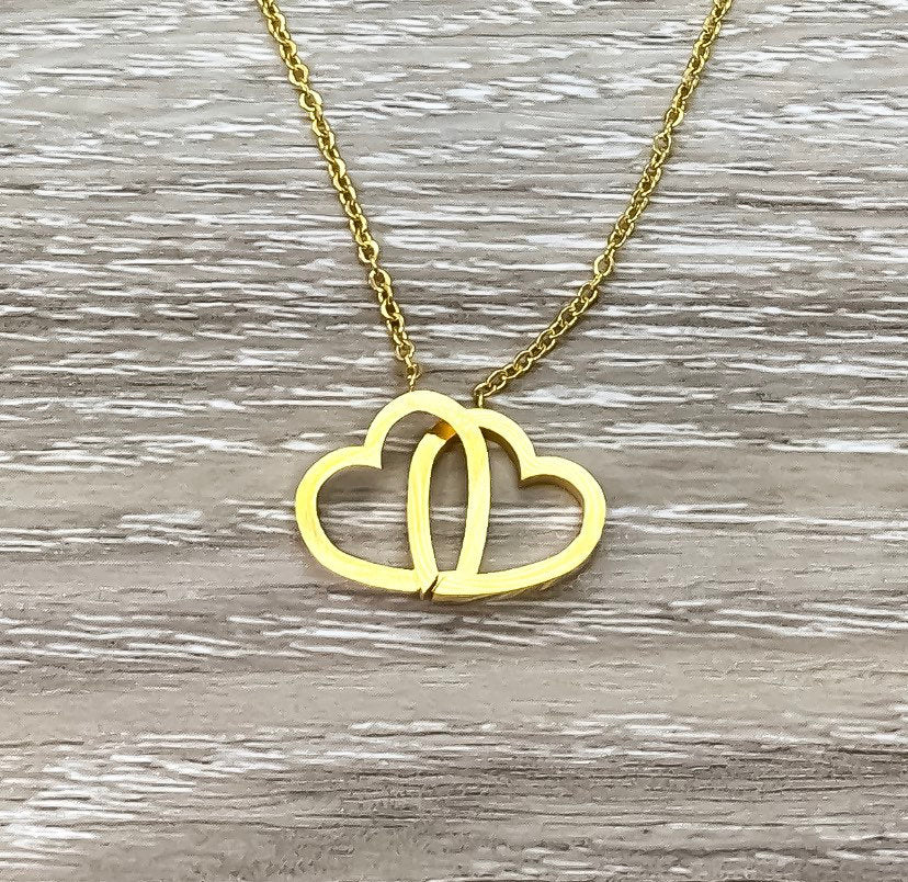 Collier Grand-mère et Petite-fille avec Coffret Cadeau, Collier Double Cœur Infini, Pendentif Deux Cœurs, Cadeau pour Grand-mère, Cadeau de Fêtes