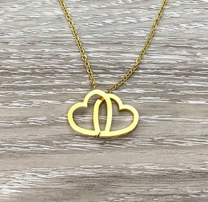 Collier Grand-mère et Petite-fille avec Coffret Cadeau, Collier Double Cœur Infini, Pendentif Deux Cœurs, Cadeau pour Grand-mère, Cadeau de Fêtes