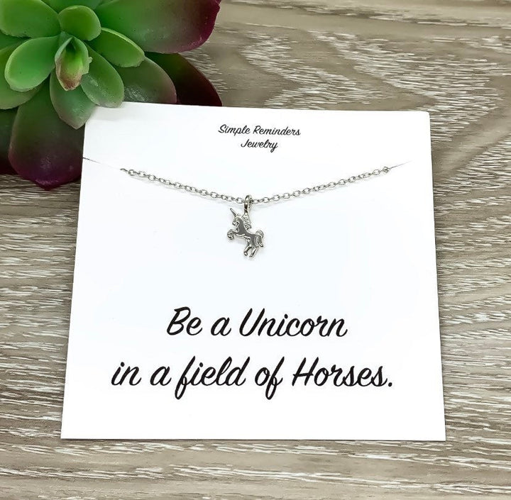 Unicorn Necklace with Gift Box, Unicorn Jewelry, Unicorn Lover Gift, Birthday Gift for Her, Dainty Unicorn Pendant, Gift for Little Girls