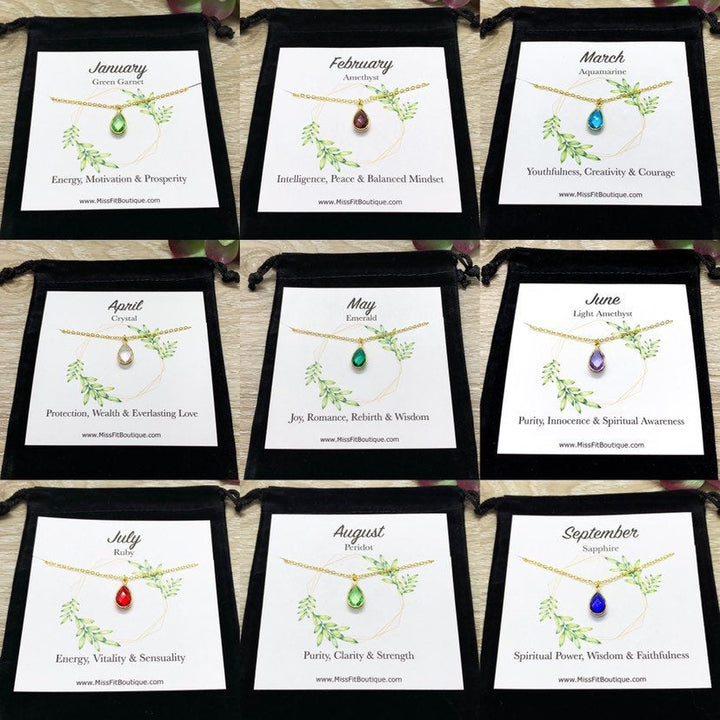 Collier Pierre de Naissance de Janvier, Pendentif Grenat Vert, Collier Délicat avec Breloque en Cristal, Cadeau d'Anniversaire Personnalisé pour Elle, Bijou Symbolique