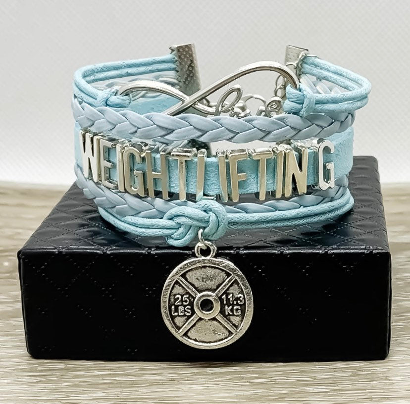 Weightlifting Charm Bracelet , Fitness Gifts, Personal Trainer Gift, Friendship Bracelet, Gifts for Her, Stocking Stuffers, Holiday Gifts