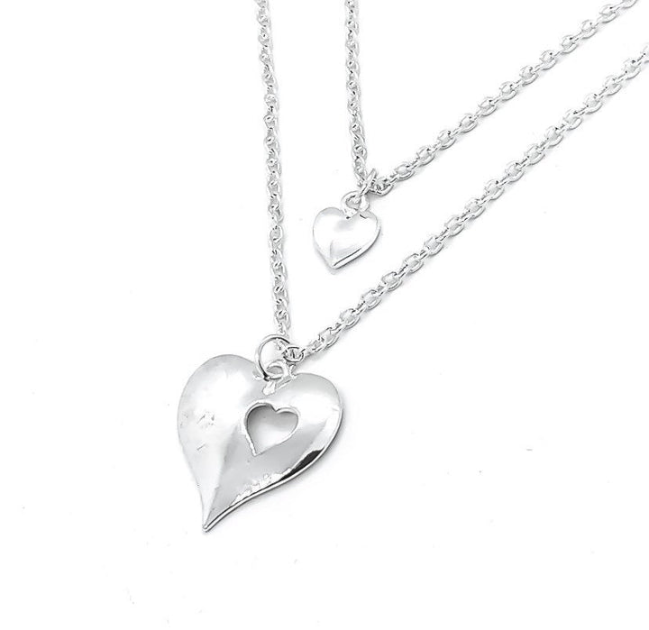Mother Daughter Necklace Set, Heart Cut Out Necklace for 2, Friendship Necklace, BFF Jewelry, Gift for Mom, Gift from Daughter, Mommy and Me