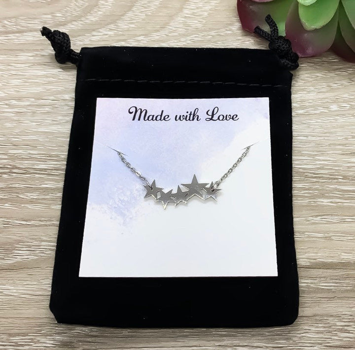 Best Friends Are Like Stars, 5 Stars Necklace, BFF Gift, Friendship Necklace, Celestial Jewelry, Meaningful Gift for Friend, Long Distance