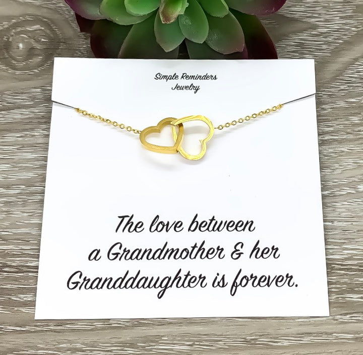 Collier Grand-mère et Petite-fille avec Coffret Cadeau, Collier Double Cœur Infini, Pendentif Deux Cœurs, Cadeau pour Grand-mère, Cadeau de Fêtes