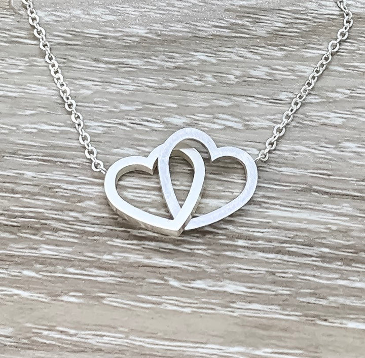 Collier Grand-mère et Petite-fille avec Coffret Cadeau, Collier Double Cœur Infini, Pendentif Deux Cœurs, Cadeau pour Grand-mère, Cadeau de Fêtes