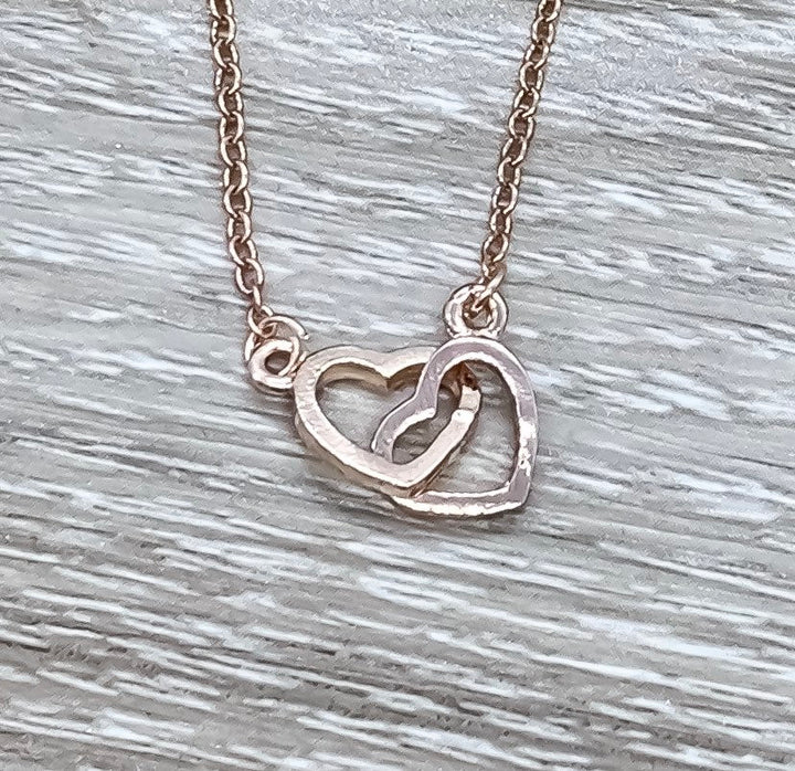 Dear Best Friend Card, Double Hearts Necklace with Gift Box, Two Heart Pendant, Gift for Friend, Friendship Gift, Birthday Gift