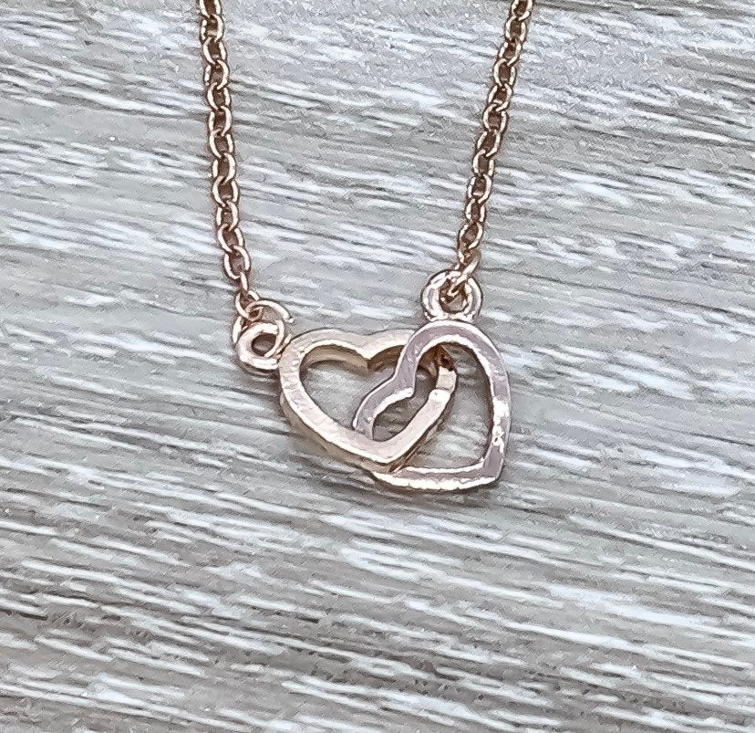Grandmother and Granddaughter Necklace with Gift Box, Infinity Double Hearts Necklace, Two Heart Pendant, Gift for Grandma
