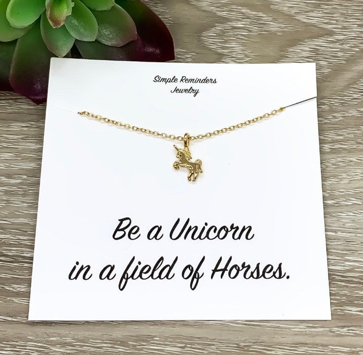 Unicorn Necklace with Gift Box, Unicorn Jewelry, Unicorn Lover Gift, Birthday Gift for Her, Dainty Unicorn Pendant, Gift for Little Girls