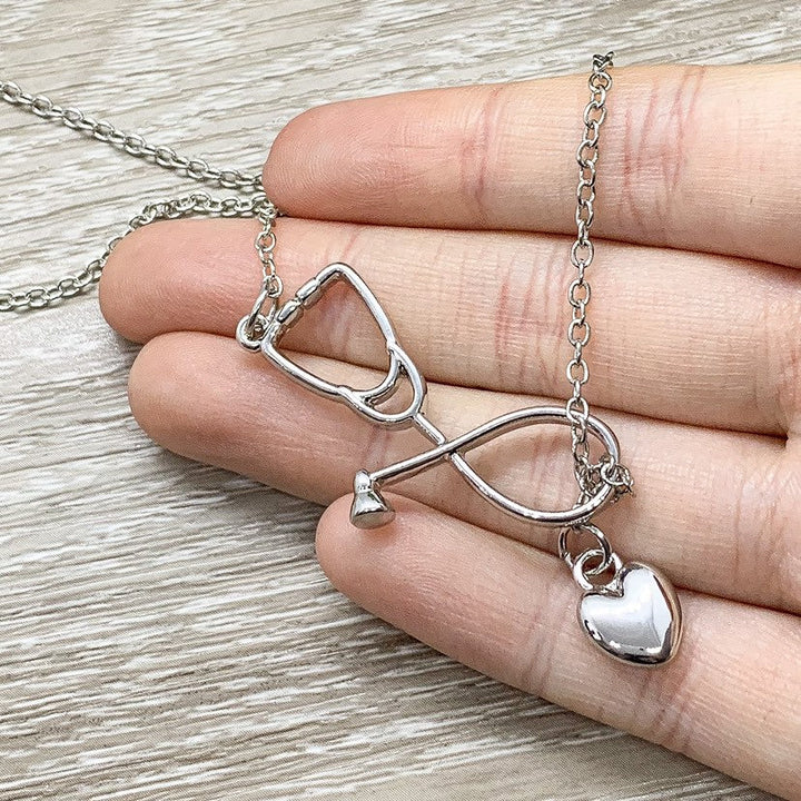 Stethoscope Necklace, Nurse Appreciation Gift, Lariat Y Necklace, Nursing Jewelry Gift, Thank You Gift from Patient, Medical Student Gift