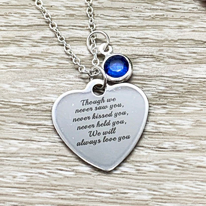 Miscarriage Quote Gift, Silver Heart Charm Necklace, Personalized Grieving Mother Gift, Infant Loss  Jewelry, Memorial Necklace, Bereavement