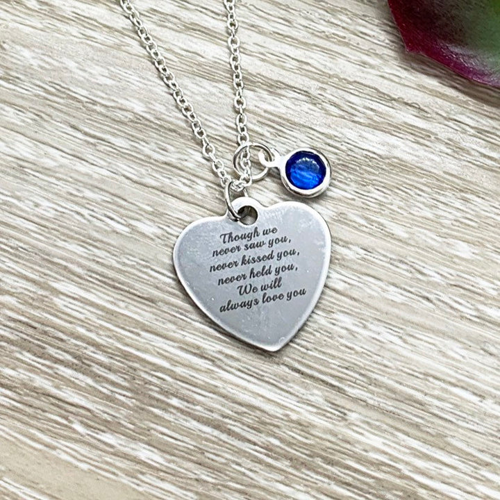 Miscarriage Quote Gift, Silver Heart Charm Necklace, Personalized Grieving Mother Gift, Infant Loss  Jewelry, Memorial Necklace, Bereavement