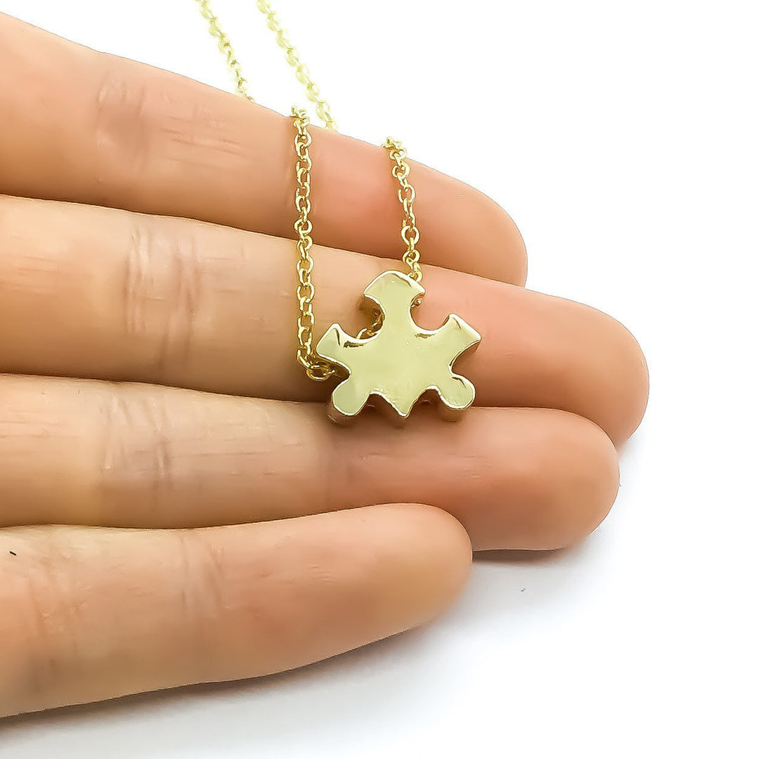 Autism Awareness Gift, Rose Gold Puzzle Necklace, Someone I Love..., Autism Parent Gift, Silver Puzzle Jewelry, Jigsaw Puzzle Gift