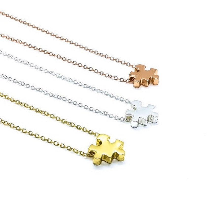 Bridesmaid Proposal Puzzle Necklace, Will You Be My Bridesmaid Gift, Bridal Party Jewelry, Silver Jigsaw Puzzle Necklace, Minimalist Jewelry