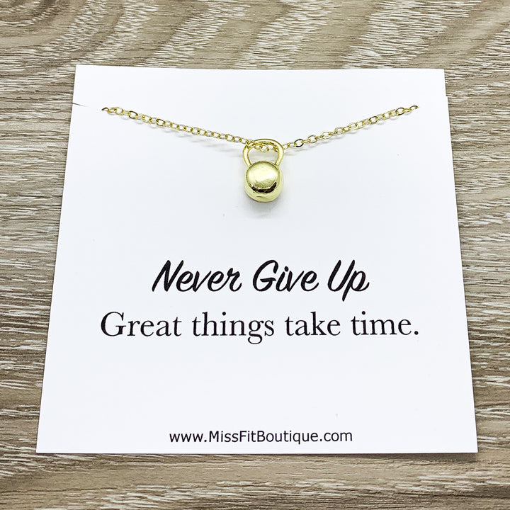 Kettlebell Necklace, Fitness Jewelry, Tiny Kettlebell Pendant, Dainty Necklace, Weightlifting Gift, Fitness Gift, Personal Trainer Gift