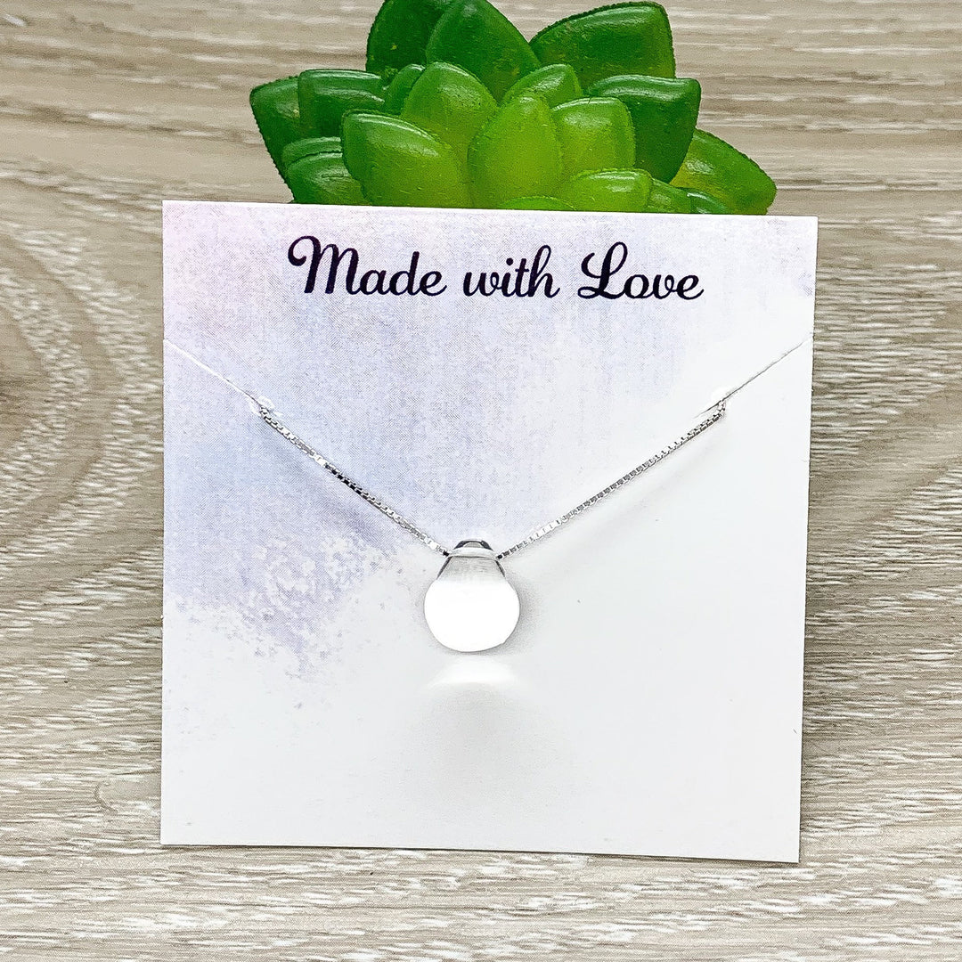Clear Teardrop Necklace, I Love You More Than Card, Sterling Silver Jewelry, Anniversary Gift, Love Jewelry, Gift from Husband, Wife Gift