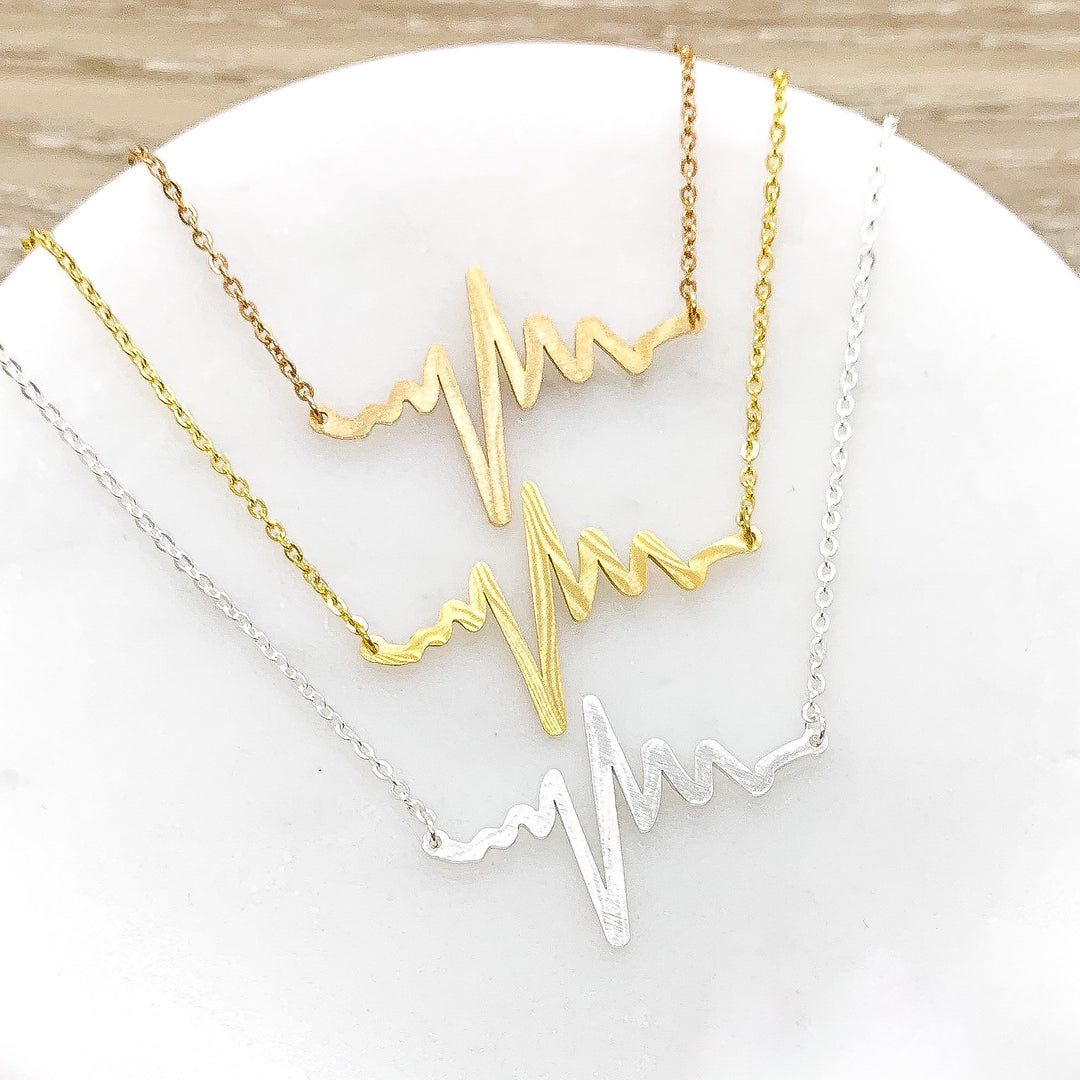 Heartbeat Necklace, Unbiological Sister Gift, Meaningful Necklace with Card, Bonus Sister Gift, Soul Sister Necklace, Simple Reminder Gift