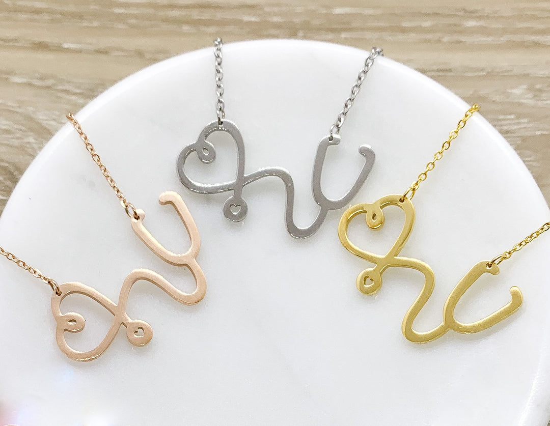 Nurse Gift, Stethoscope Necklace, Nurse Appreciation Gift, Nursing Jewelry Gift, Thank You Gift from Patient, Nursing Student Gift, Holiday