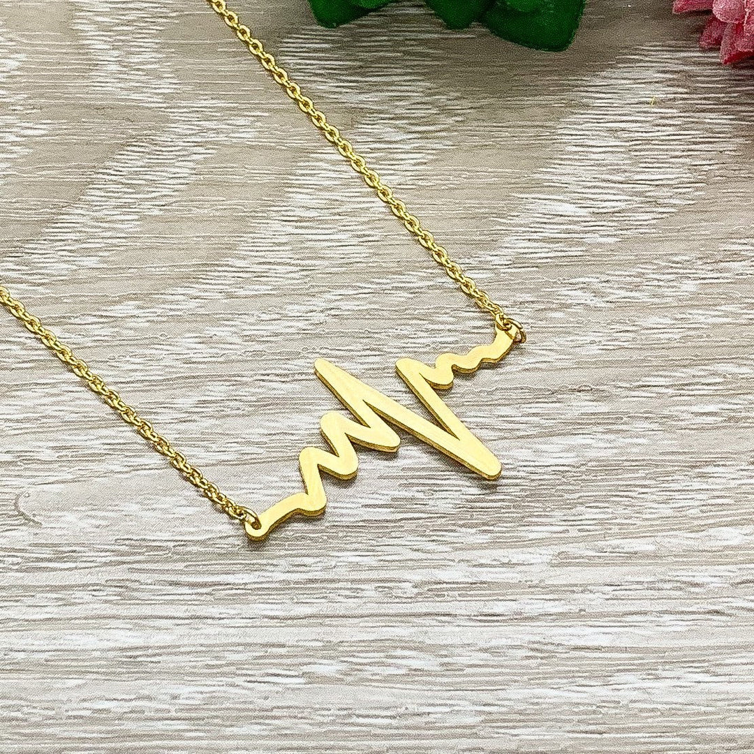 Heartbeat Necklace, Unbiological Sister Gift, Meaningful Necklace with Card, Bonus Sister Gift, Soul Sister Necklace, Simple Reminder Gift