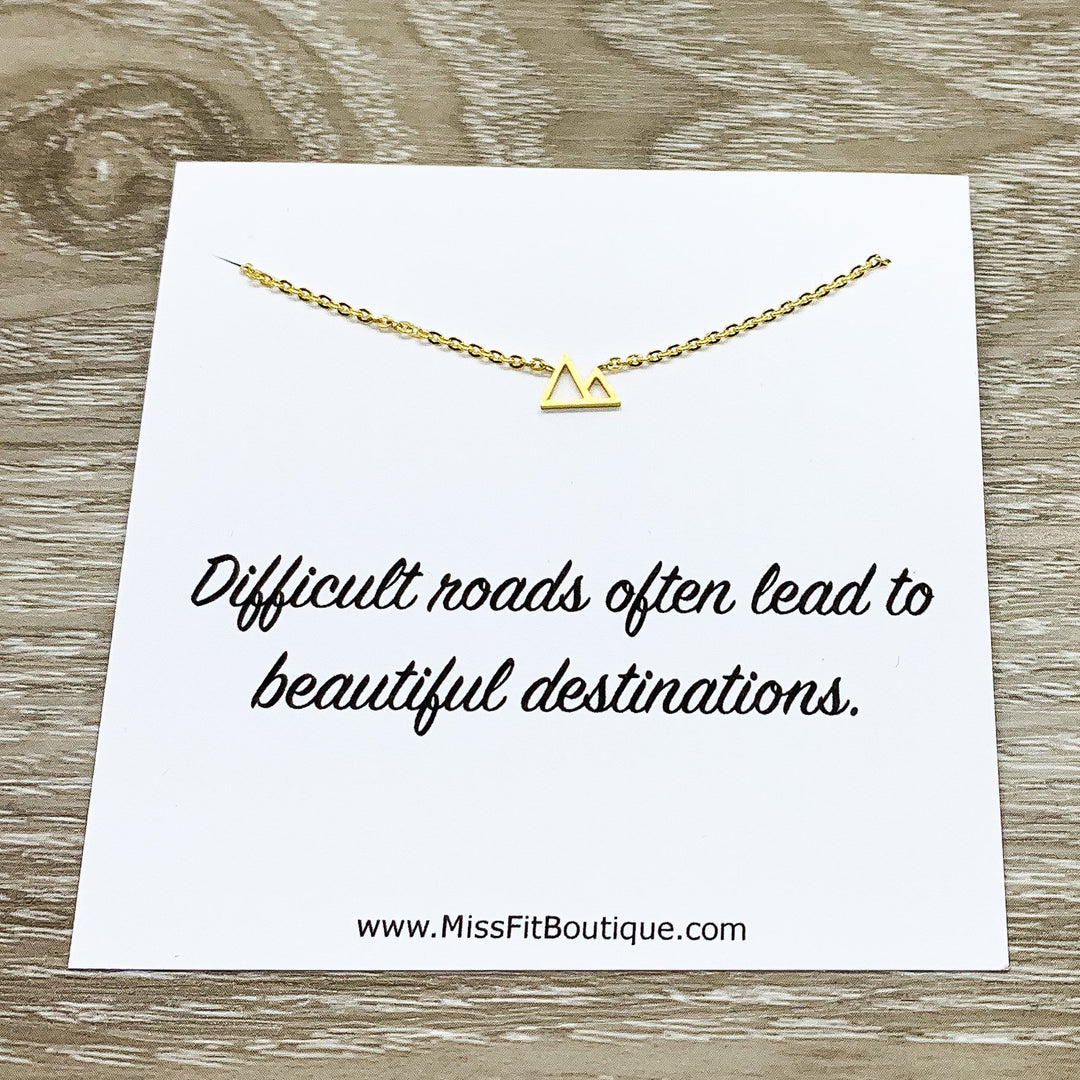 Dainty Mountain Necklace, Tiny Mountain Jewelry, Delicate Rose Gold Necklace, Travel Gift, Minimalist Jewelry, Explore Necklace, Birthday