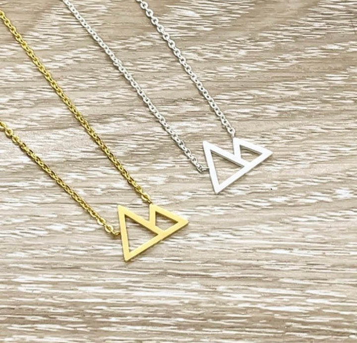 Mountain Peak Necklace, Stainless Steel, Inspirational Gift, Thoughtful Gift, Sentimental Jewelry, Travel Jewelry, Minimalist Necklace