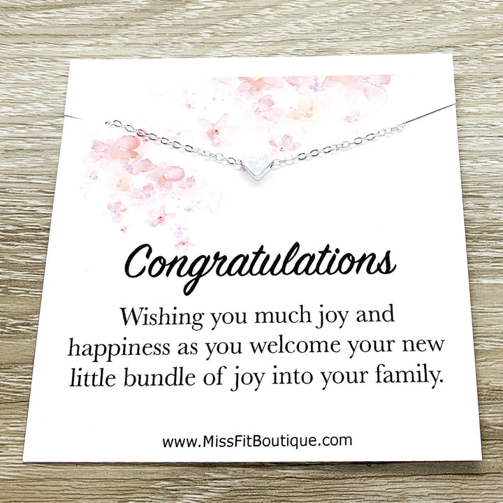 Congratulations Card, Mommy Gift, Tiny Heart Necklace, New Baby Gift, New Mom Quote, New Mother Gift, Baby Shower Gift, Gift from Friend