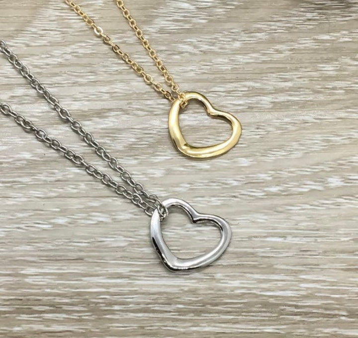 Sister Necklace, Heart Pendant, Big Sister Gift, Dainty Necklace, Little Sister Gift, Gift for Sister, Simple Reminder Gift, Birthday Gift