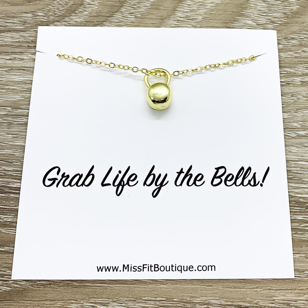 Kettlebell Necklace, Fitness Jewelry, Tiny Kettlebell Pendant, Dainty Necklace, Weightlifting Gift, Fitness Gift, Personal Trainer Gift