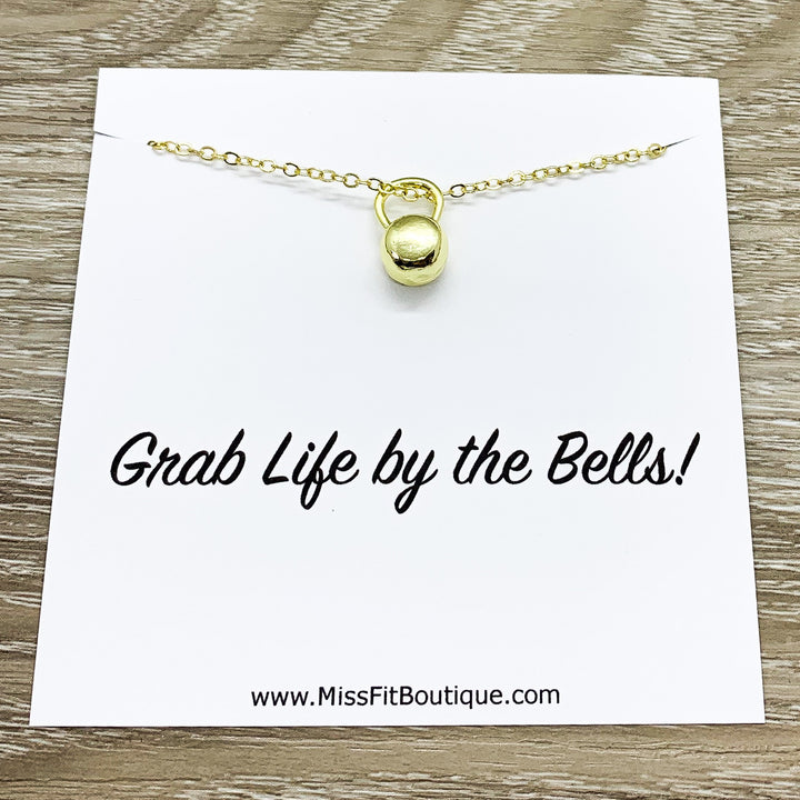 Kettlebell Necklace, Fitness Jewelry, Tiny Kettlebell Pendant, Dainty Necklace, Weightlifting Gift, Fitness Gift, Personal Trainer Gift