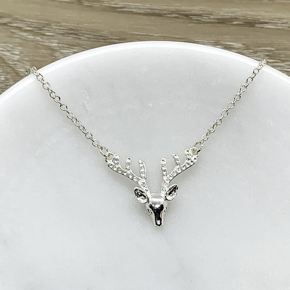 Deer Necklace with Personalized Card, Reindeer Jewelry, Animal Lover Jewelry, Elk Necklace, Motivational Gift, Inspirational Gift, Forest