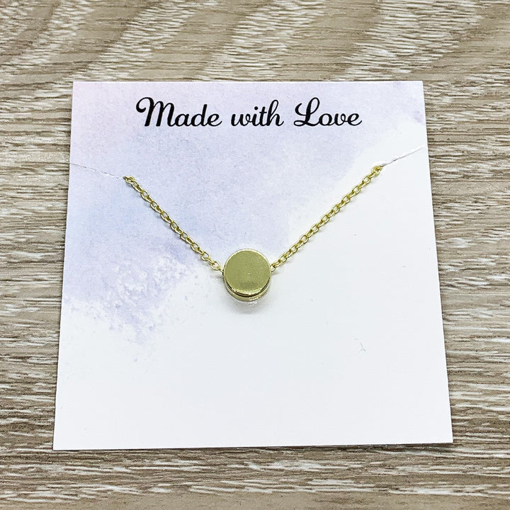 Thank You Gift, Circle Necklace, Necklace with Card, Teacher Gift, Caregiver Gift, Volunteer Gift, Hostess Gift, Intern Gift, Dog Sitter