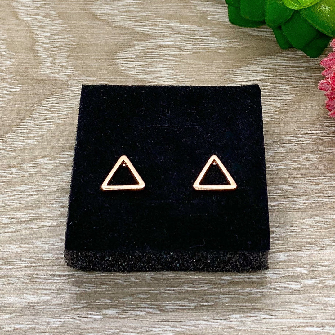 Tiny Triangle Stud Earrings, Dainty Geometric Jewelry, Minimalist Earrings, Triangle Jewelry, Everyday Earrings, Thinking of You, Birthday