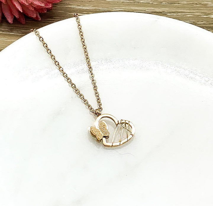 Tiny Butterfly Necklace, Inspirational Card, Minimalist Jewelry, Dainty Jewelry, Gift for Bonus Daughter, Simple Reminders, Gift for Her